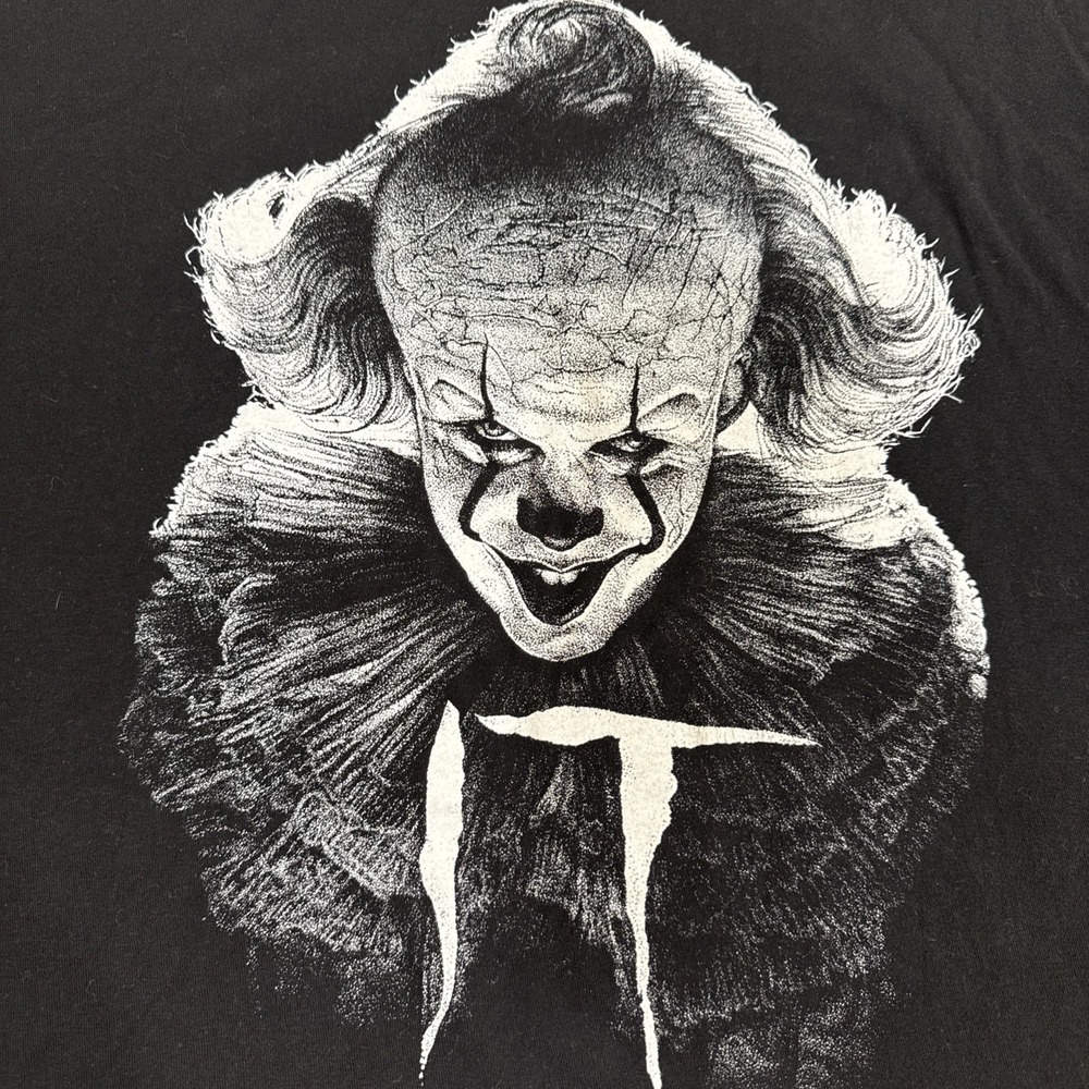 SHIRT‎ It Chapter Two T- Mens 2XL BLACK /WHT PENNYWISE Horror HALLOWEEN